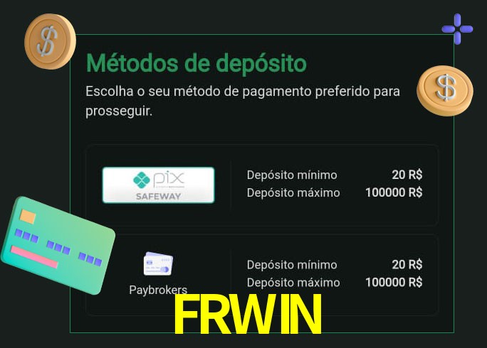 O cassino FRWINbet oferece uma grande variedade de métodos de pagamento